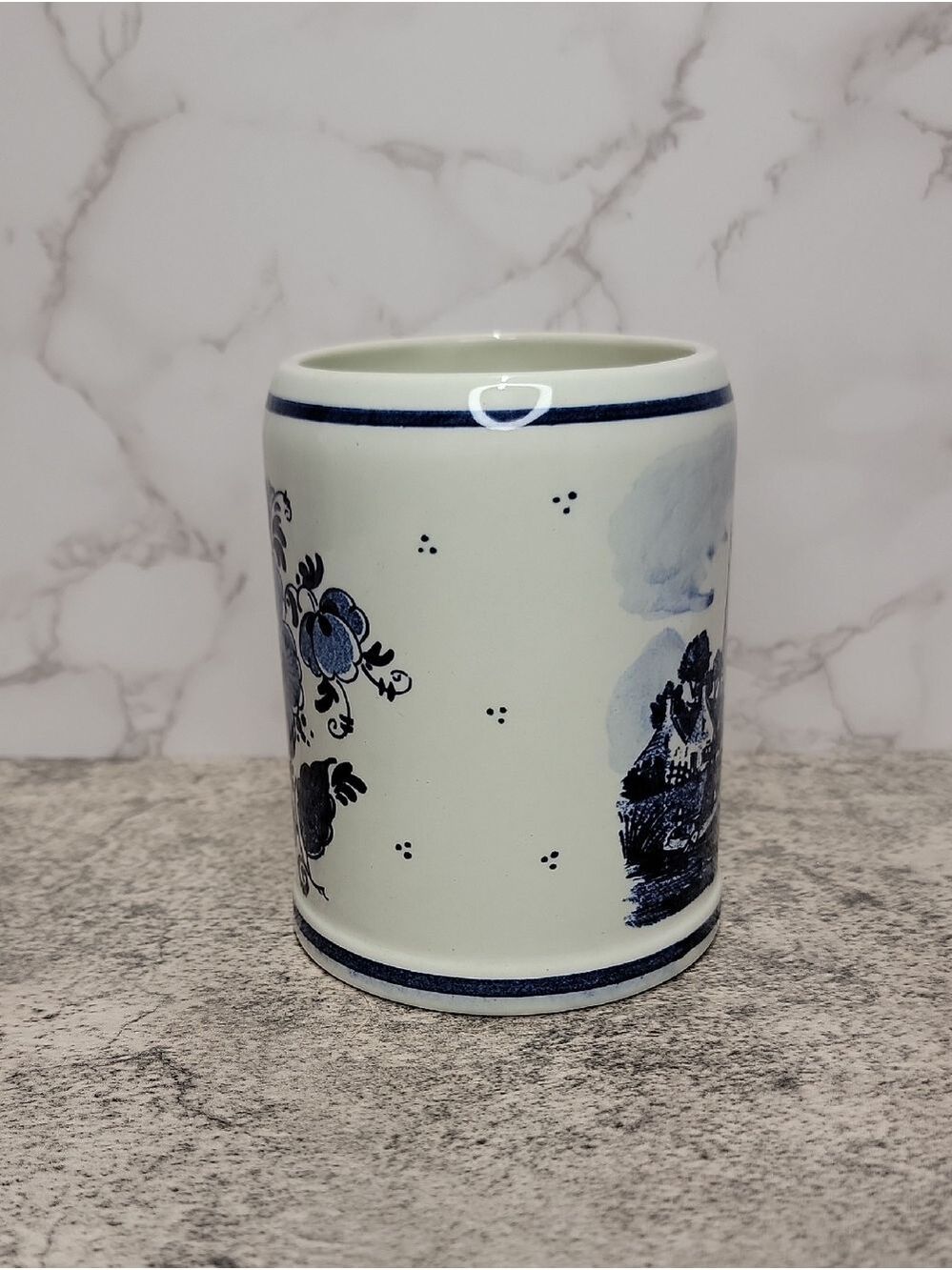 Vintage Blauw Delfts Beer Stein Mug Delft Blue - Picture 4 of 10